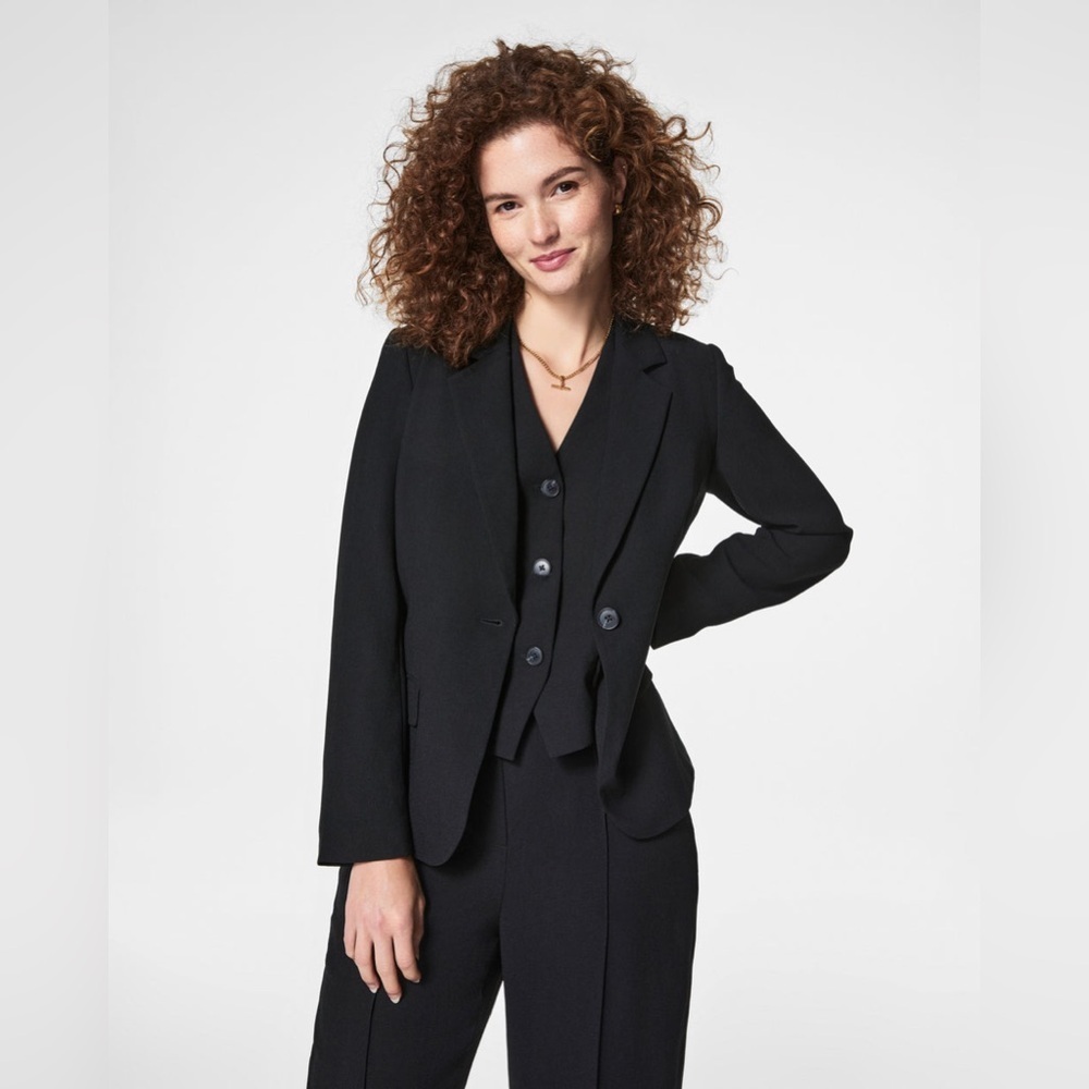 SPANX Black Carefree Crepe Blazer XL